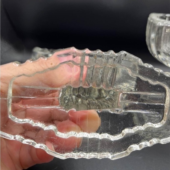 𝅺two 1940’s Anchor Hocking Art Deco Double Crystal Glass Cactus Shaped 5” - Picture 5 of 5